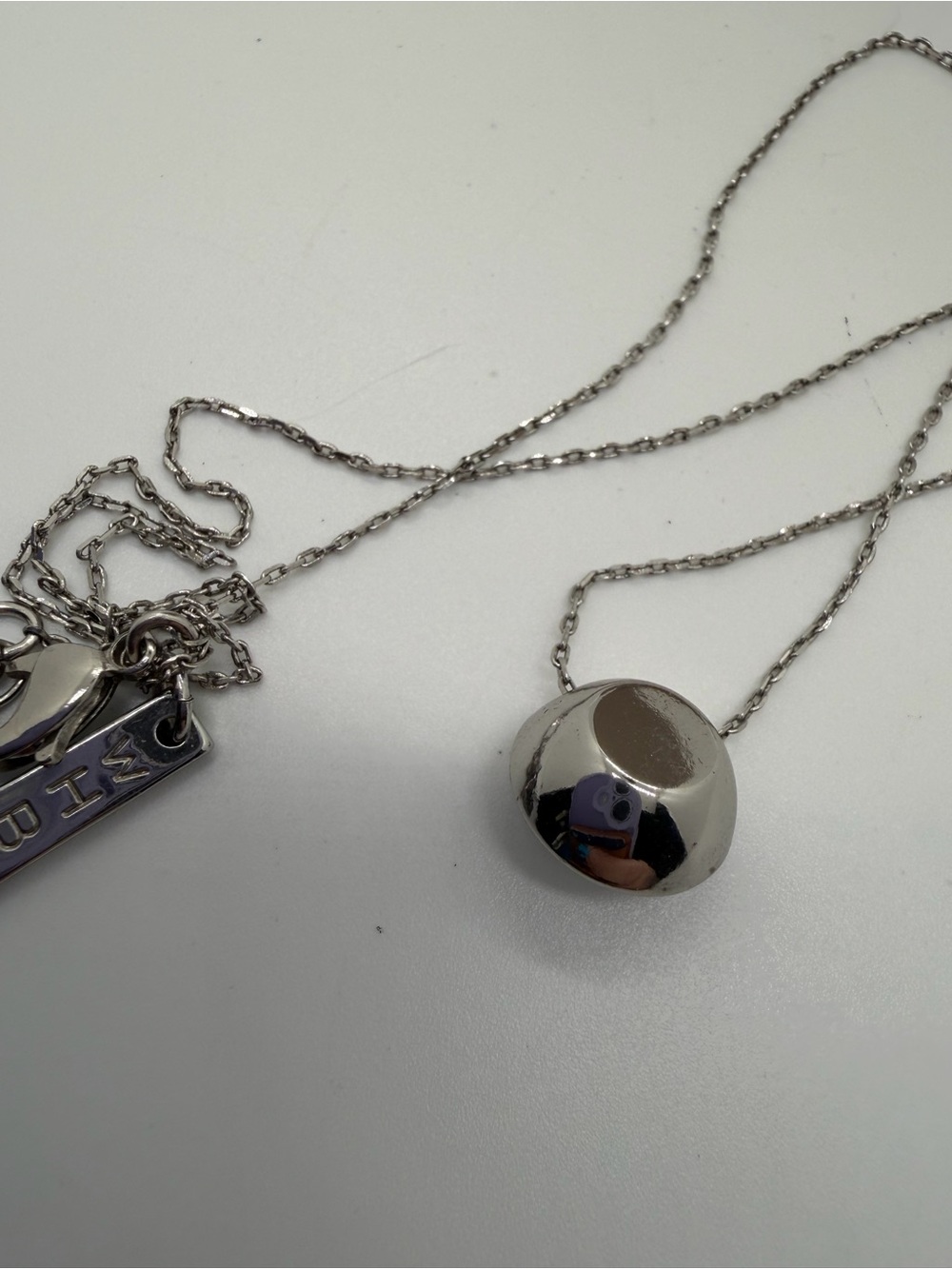 WHBM Silver Pendant Necklace with Faceted Crystal - Picture 4 of 5